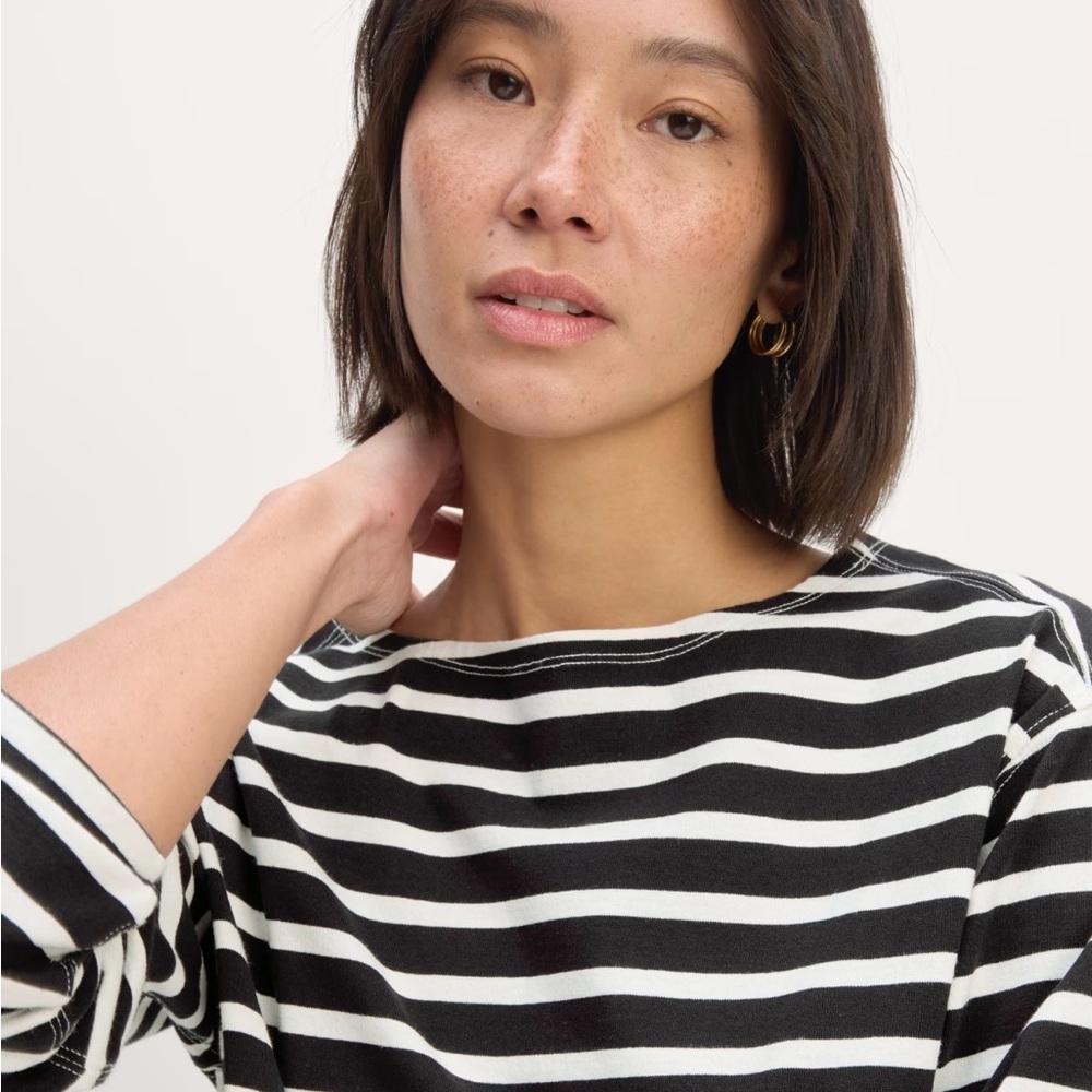 Striped Black and White Women's Top